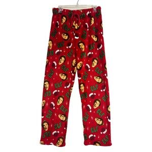 Elf Fleece Sleep Lounge Pants Adult Sm Christmas Holiday Soft Comfy Drawstring